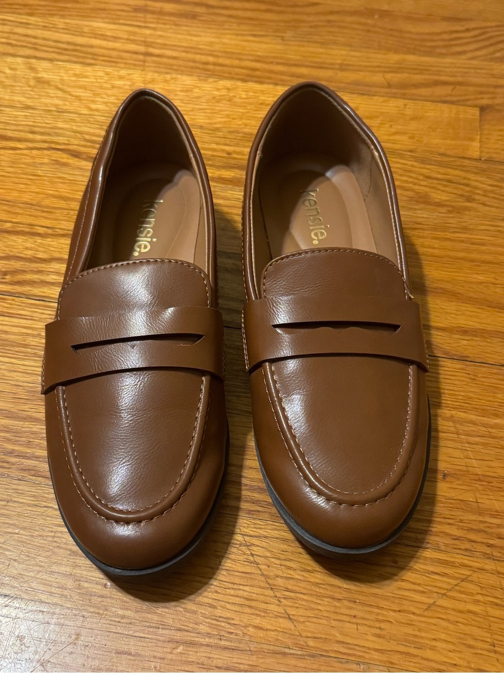 Kensie Cognac Brown Slip-On Penny Loafers - Picture 2 of 6